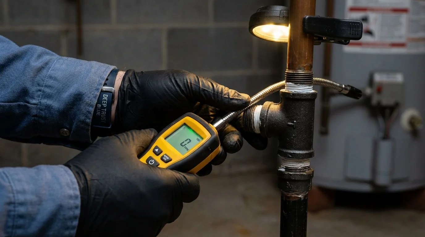 Gas leak detection with electronic sniffer by Johns Plumbing LLC in Mastic Beach