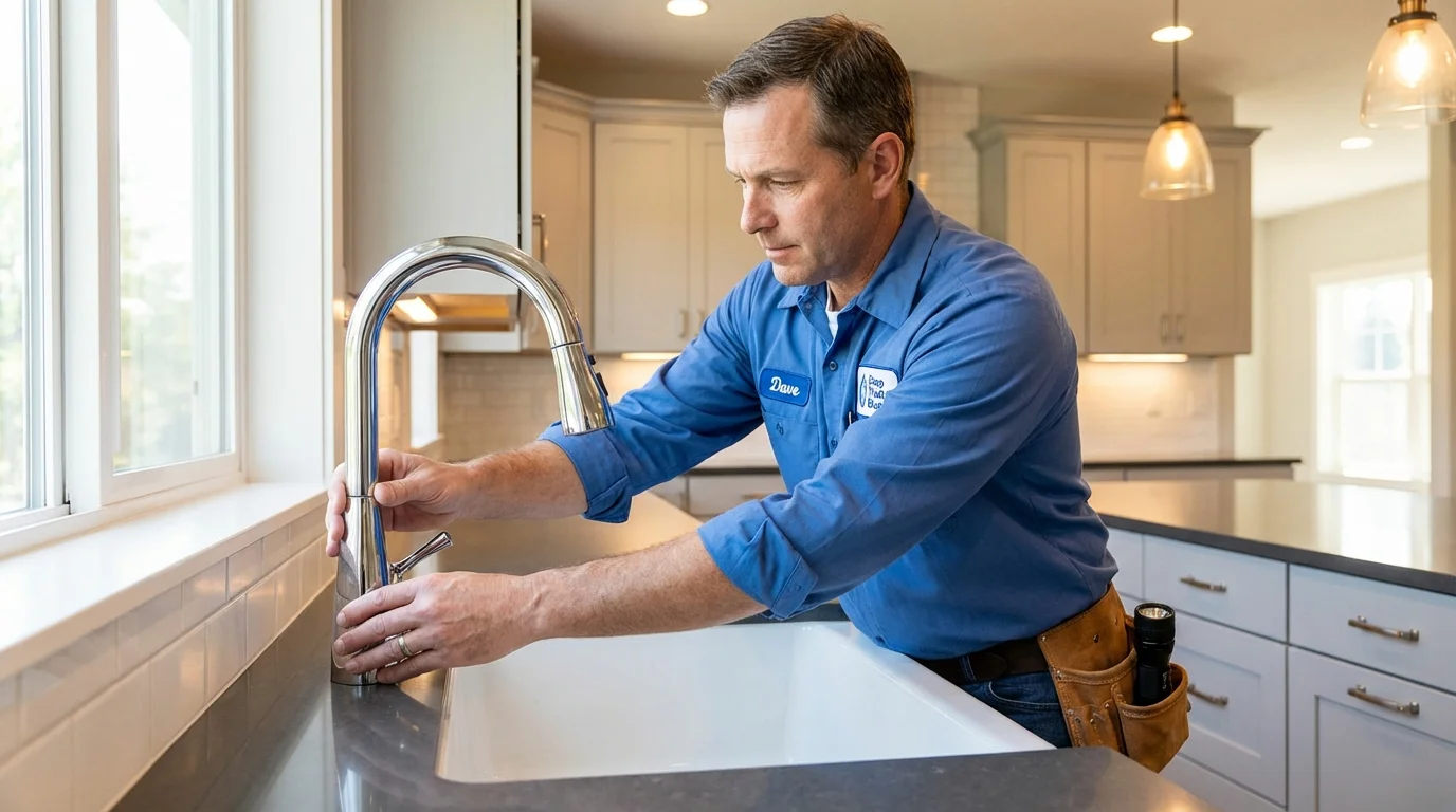 Kitchen faucet installation by Johns Plumbing LLC in Mastic Beach